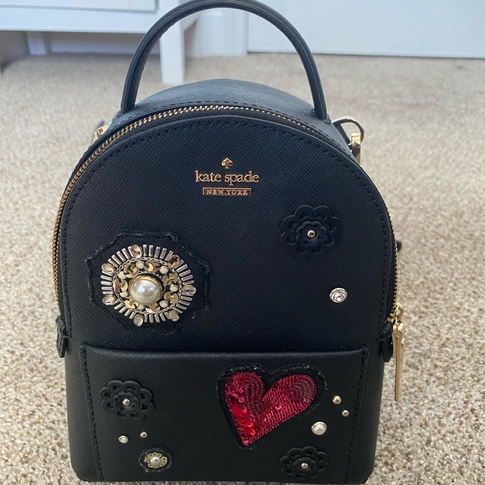 Kate spade double shoulder backpack leather